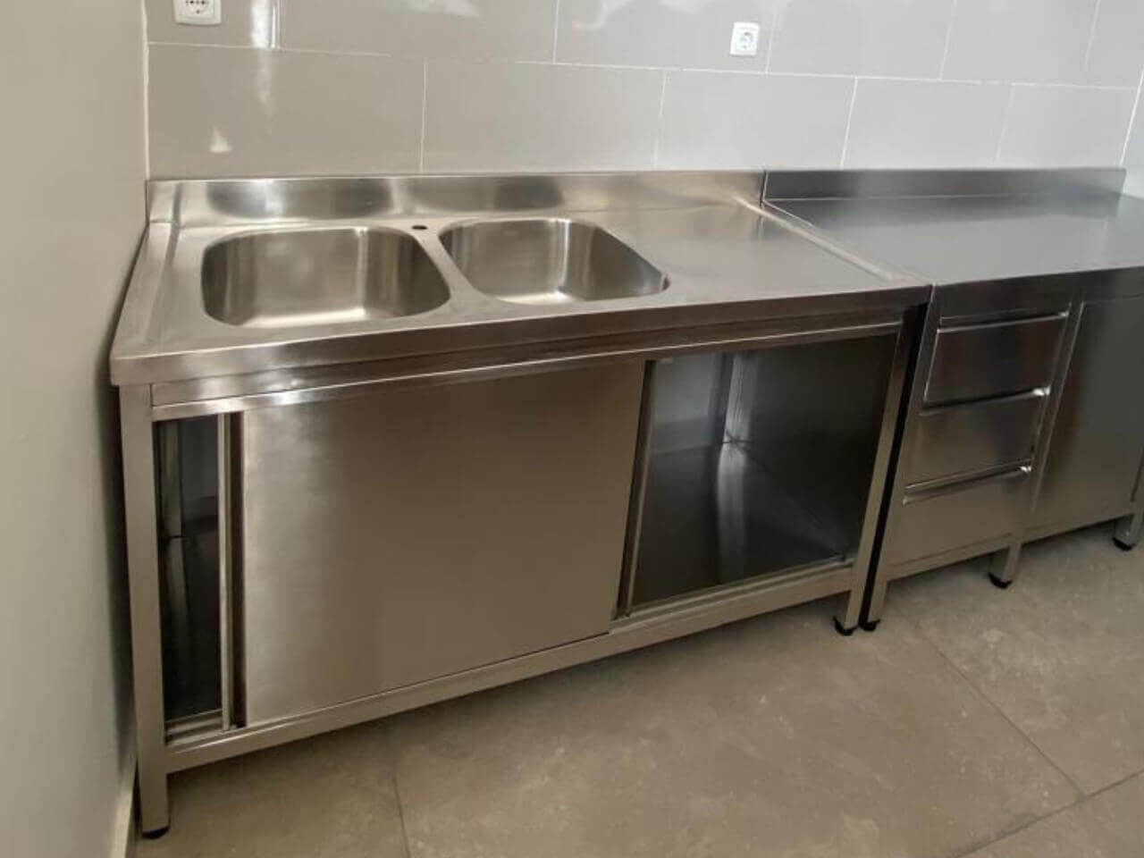 Bancada com Cubas em Inox